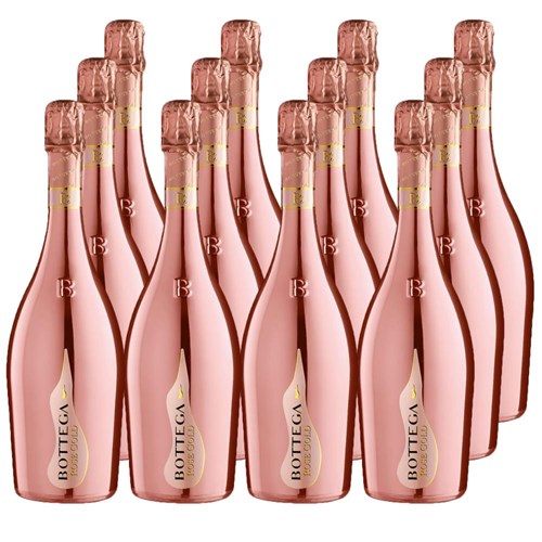 Buy a Case of 12 Bottles of Bottega Gold Rose Sparkling 75cl - Securely Packaged and Delivered Together